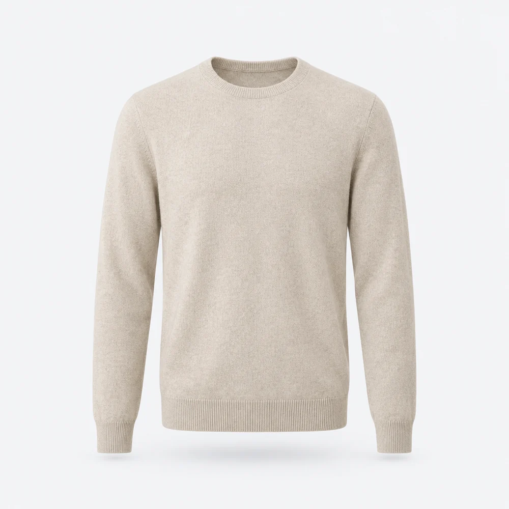 Asiago Cashmere Crew – Oatmeal