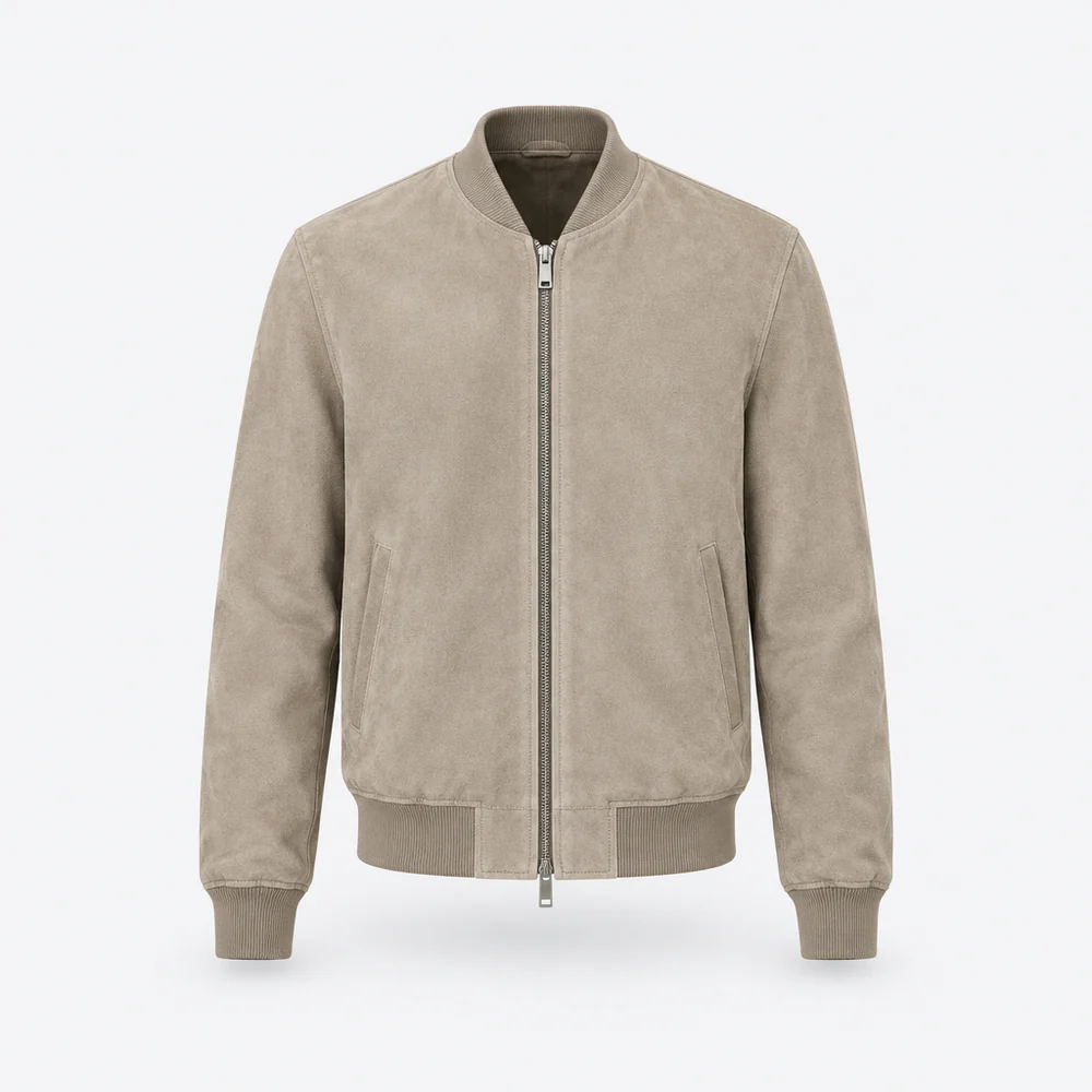 Brera Suede Blouson – Stone