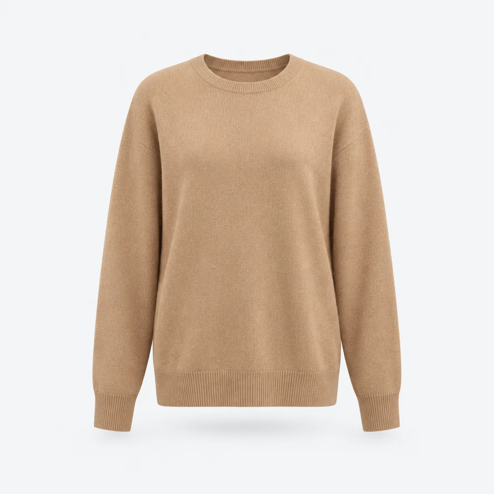 Cervinia Cashmere Crew – Camel