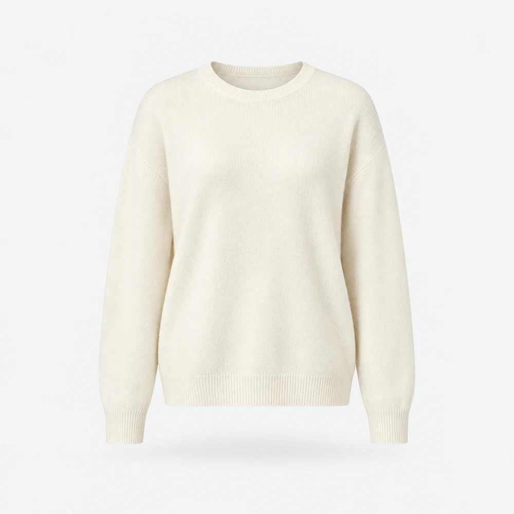 Cervinia Cashmere Crew – Ivory