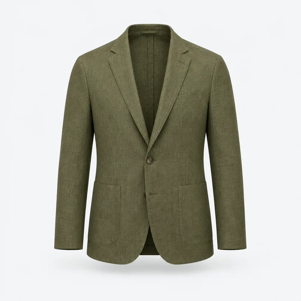 Como Linen Suit Jacket – Olive