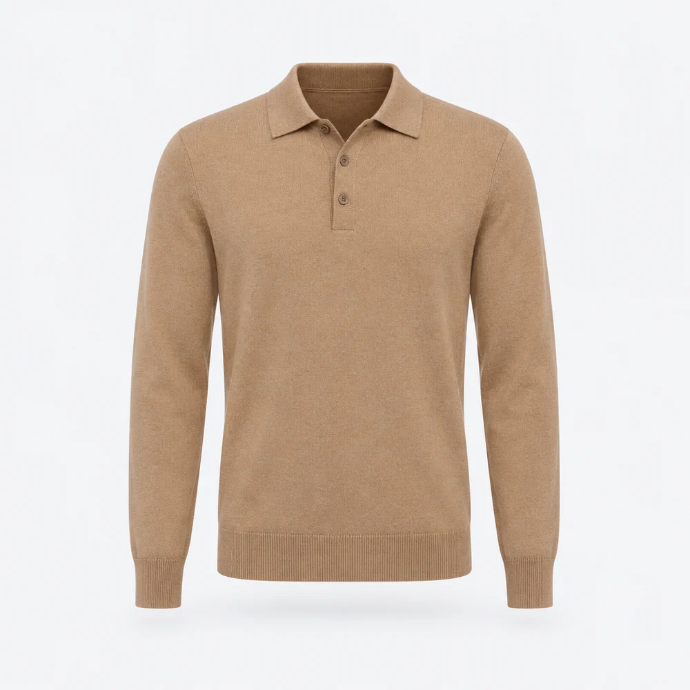 Cortina Merino Polo – Camel