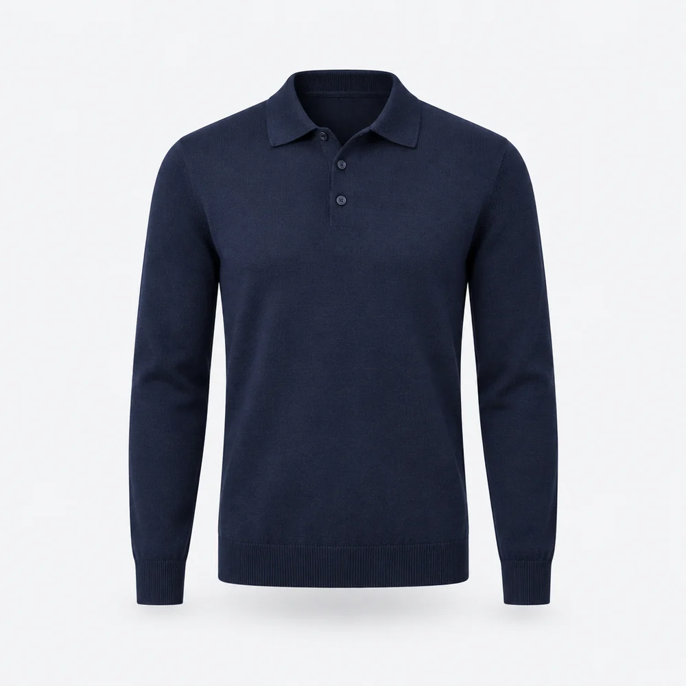 Cortina Merino Polo – Navy
