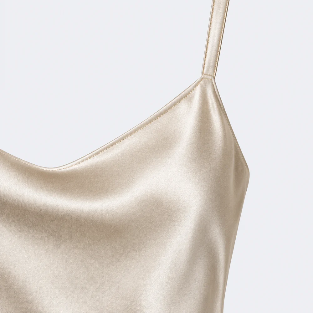 Positano Silk Slip Dress – detail