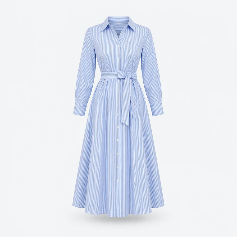 Sorrento Shirt Dress – Blue Stripe