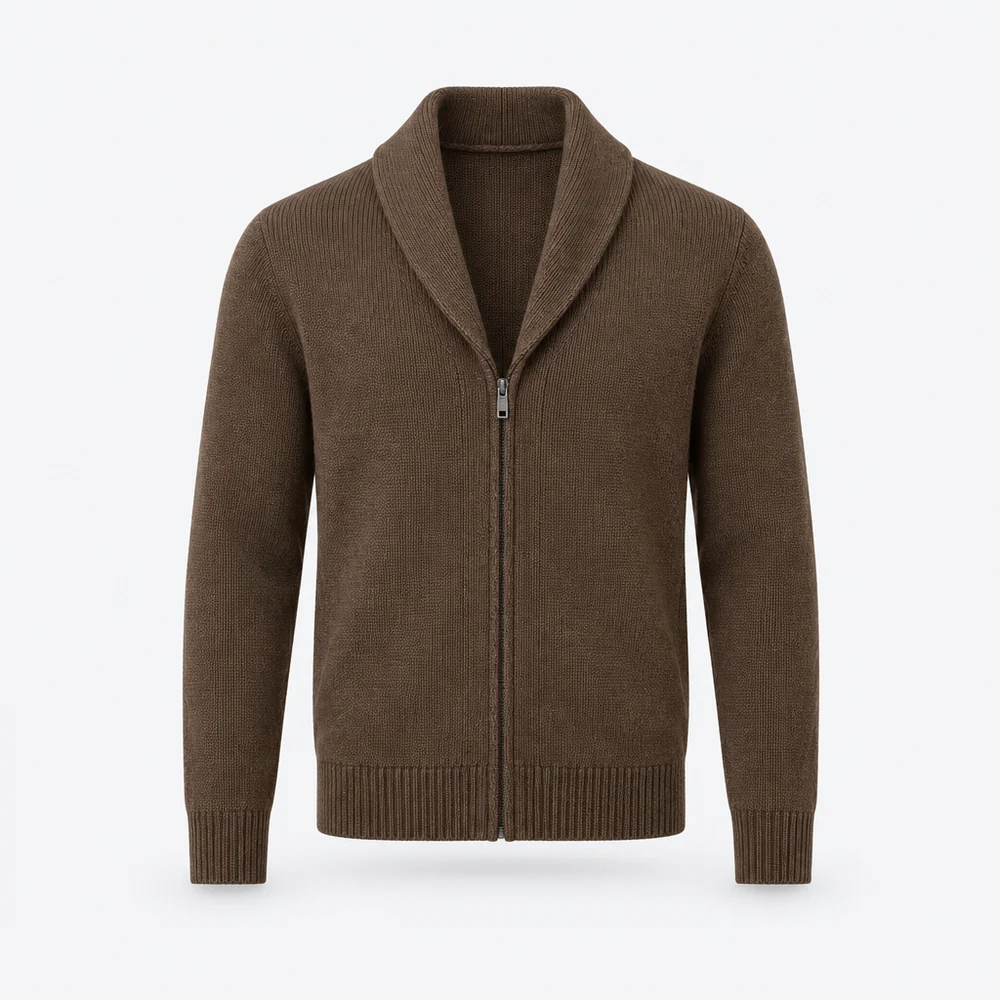 Trento Zip Cardigan – Brown