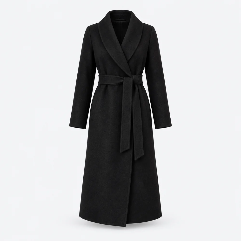 Verona Wrap Coat – Black